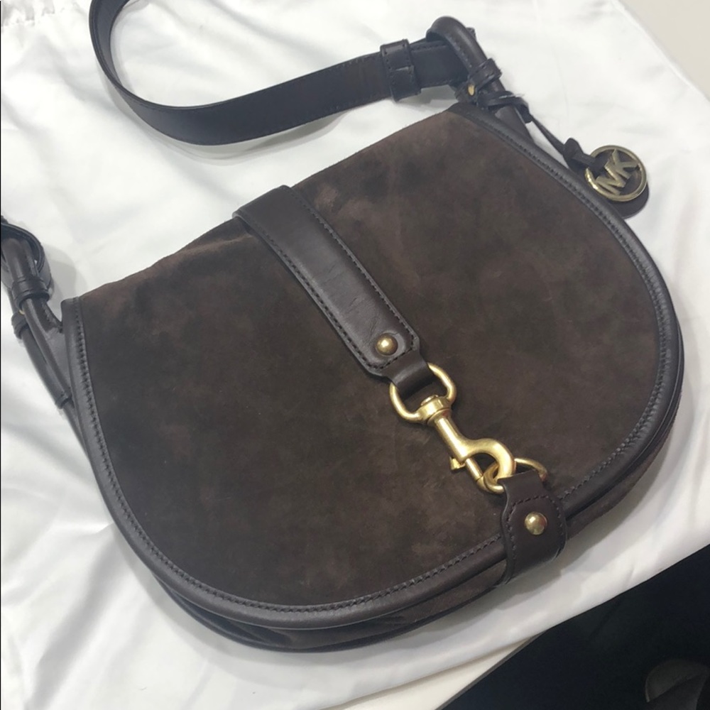 NWOT Michael Kors suede saddle crossbody bag